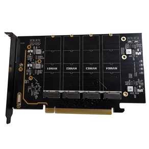 M.2 NVME PCIE 4.0 x16 어댑터 카드 4 NVME M.2 2280 지원 BIFURCATION RAID 지원, 보여진 바와 같이, 하나, 1개