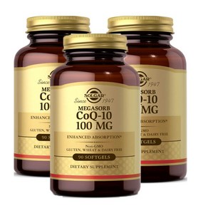 솔가 메가솔브 코엔자임Q10 CoQ10 100mg 90소프트젤 X 3통, 상품, 3개, 90정