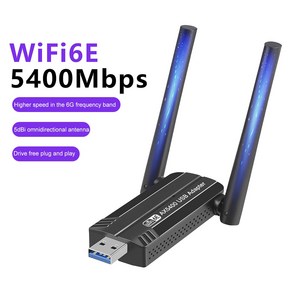 최신 WIFI 6E 무선 수신기 모뎀 동글 동글이 USB랜카드, 1개