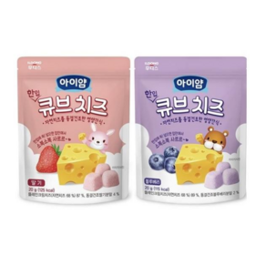 일동후디스 아이얌 한입큐브 치즈 딸기 + 블루베리 영양간식, 1개, 20g