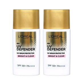 로레알 유브이 디펜더 선크림 SPF50+PA++++ 브라이트앤클리어 2개팩, 모이스트앤프레시