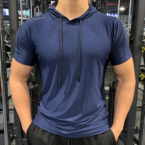 COBOTOR 남자 머슬핏 후드 티셔츠 무지 헬스 2023 남성 반팔티 상의 Men's Muscle Fit T-shirt XK0014