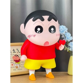 짱구 하트 대형 피규어 맹구 흰둥이 인형 일본 굿즈 장난감 42cm 인테리어 소품, 6번 하트 핑크짱구+모자+흰둥이, 1개