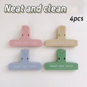 파스텔 영문레터 집게 사무용클립 더블클립 문서정리 홀더 클립, B : Neat and clean 4종