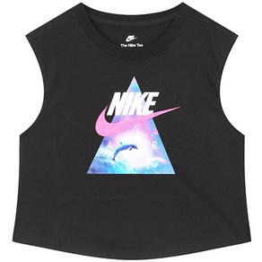 나이키 우먼스 SportWear 민소매 나시티 NS우먼스 Muscle Crop 탱크 탑 블랙