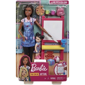 BARBIE 미국배송 정품 바비 흑인 미술선생님 유아인형 그림 세트, 미술선생님바비, 1개