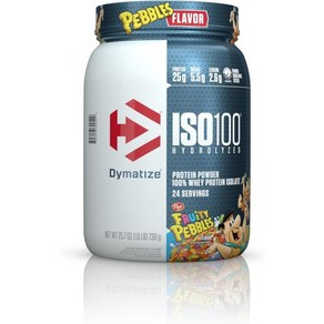 다이마타이즈 ISO100 가수분해 단백질 파우더 100 유청 분리액 25g BCAA 5.5g 글루텐 프리 빠른 흡수 간편한 소화 고메 바닐라 20인분, Fuity Pebbles, 730g, 1개