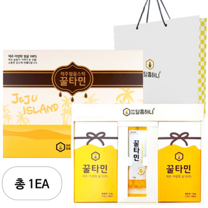 꿀타민 제주벌꿀 스틱 선물세트 8호 12g x 21p + 쇼핑백, 252g, 1개