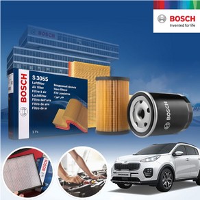 스포티지QL(16~18) 1.7 디젤 BOSCH 에어크리너 오일필터 2종세트 5L 필요 a2654+o098 KPT-5560293 cs02056, 1개