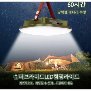 캠핑 렌턴 LED 캠핑 라이트 방수 세가지불빛 충전기로 활용가능한 괴물렌턴, 1개