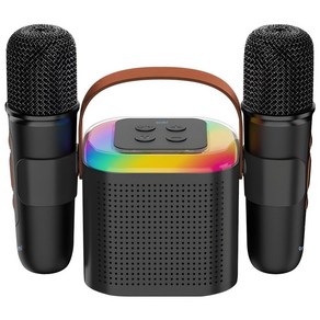 오르미 큐브 미니 휴대용 노래방 블루투스 무선 마이크 스피커, ORMGSPC(블랙), 모델명/품번