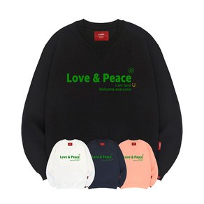 엘라모 3M 러브앤피스 맨투맨 남녀공용 빅사이즈 S~4XL