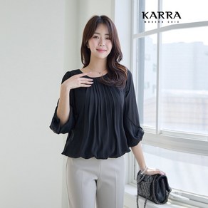 카라 KARRA 핀턱넥7부블라우스 A4S0941