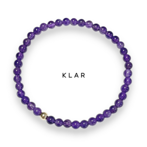 클라(KLAR) 천연 자수정 (Amethyst) 14k 원석팔찌 (4미리)