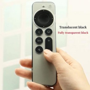 Fancan TPU 소프트 케이스 애플 TV 4K 2021 호환 원격 스크래치 방지 낙하 방지 은색 가장자리 포함 투명, 6) tanspaent Black