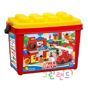 파이어스테이션 OFD2084 119 소방블록 38개월이상 125pcs 피규어4명 FIRE STATION 토틀러블럭 유아블록 그린랜드79, 단품, 1개