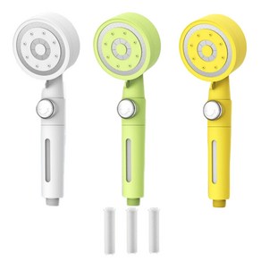 퀴너 필터샤워기 세트 (본품+필터 총4개), 엘로우, 1개
