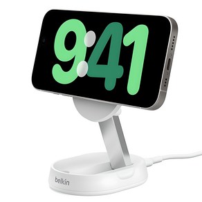 벨킨 Qi2 부스트 차지 프로 컨버터블 마그네틱 무선 충전 스탠드 WIA008btWH, 화이트, 1개