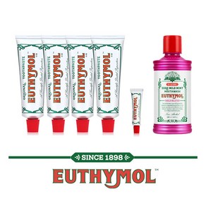 [EUTHYMOL] 오리지널 치약 120g 4개 + 20g 1개 + 마일드가글 500ml 1개, 상세 설명 참조