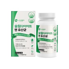 뉴트로웨이 슬림다이어트엔 유산균 120캡슐 1개월분, 1박스, 30회분