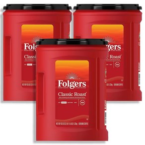 Folges 폴저스 클래식 로스트 그라운드 커피 1.23kg ( 400잔 분량) 3병, 3개