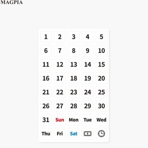 마그피아 날짜 요일 고무 자석 보드자석, 1개