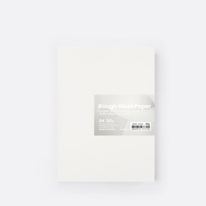 PapePhant 하이퀄리티 용지 많이 두꺼운 러프그로스지(Rough Gloss pape)(랑데뷰), 내츄럴 310g A4 50매