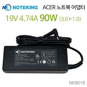 에이서 스위프트 노트북 전원 어댑터 케이블 충전기 19V 4.74A 90W PA-1900-32 호환 외경 3.0mm, AD-NK9019 + 3구 전원케이블, 1개