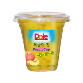 Dole 컵과일 후룻컵 198gx6개 복숭아컵 간편간식 디저트 슬라이스과일 무배