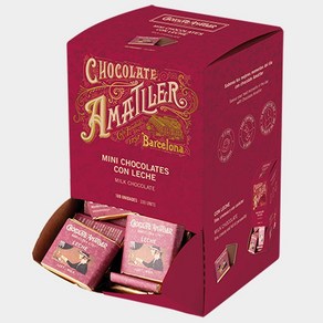 스페인직배송 Chocolateamatlle Milk Chocolates 초콜릿아마틀러 미니 밀크 초콜릿 박스 5g 100개입, 1개