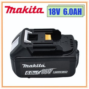 Makita-100% 오리지널 18V 6.0Ah 충전식 전동 공구 배터리 LED 리튬 이온 교체 LXT BL1860B