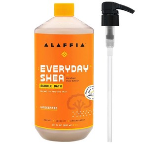 Alaffia Eveyday Shea Bubble Bath 깊은 휴식과 부드러운 보습 피부를 위한 진정 지원  공정 무역 시어 버터로 제작 동물 실험 없음 파라벤 비건 무향