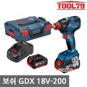 보쉬 GDX18V-200 충전 임팩트 렌치 드라이버 18V 5.0Ah*2개 브러쉬리스 드라이버+렌치 겸용, 1세트, 본품 + 배터리 2개이상