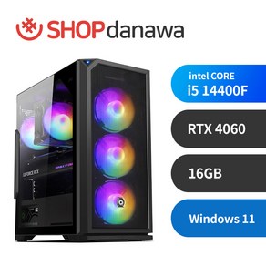 샵다나와 게임용 조립PC [인텔 i5-14400F/RTX4060/16GB] CPPB5002, WIN11 Home, 500GB, 16GB, 블랙