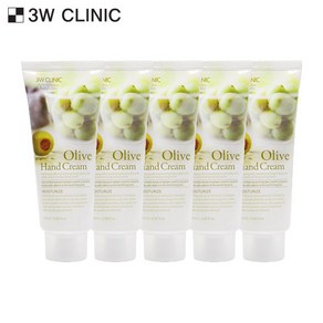 3W CLINIC 모이스처라이징 핸드크림 올리브, 5개, 100ml