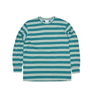 비에스래빗 2223 BSRABBIT BS WAPPEN LONG SLEEVE BLUE GREEN STRIPE 스노우보드 롱 슬리브 긴팔 티셔츠 톨티