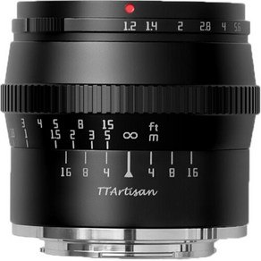 TTAtisan 대형 조리개 수동 초점 고정 렌즈 소니 E 후지 XF M4/3 캐논 M Z L 마운트용 50mm F1.2 APS-C, [02] 캐논 RF, [01] Black, 02 Black