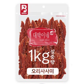 대박이네 실중량 1kg 대용량 강아지간식 애견간식, 오리사사미1kg, 1개