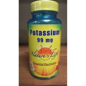 Potassium 99mg Natue's Life 100 tablets Essential Electolyte 01/21 749619, 1개, 100정