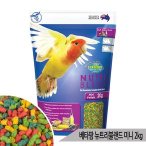 베타팜 뉴트리블렌드 미니 2kg 과일펠렛 잉꼬 새사료, 1개