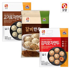 사조오양 고기 포자 만두 180g x 4개 + 사조오양 김치 포자 만두 180g x 4개 + 사조오양 갈비 포자 만두 180g x 4개