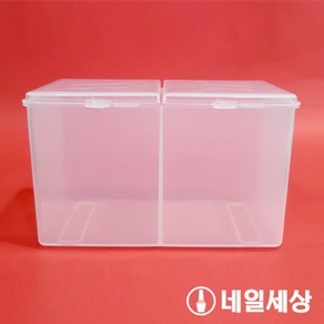 2구 화장솜케이스 솜통 면봉 보관 정리함 투명 플라스틱, 1개입, 1개