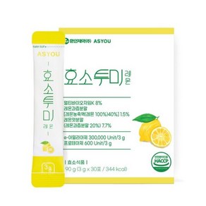 환인제약 애즈유 효소투미 레몬 30포 1박스, 1개, 90g