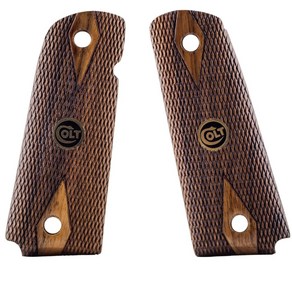 Salvatoe Walnut Wood Pistol Gip Handles Accessoies fo Colt 1911 Full Size with Metal Logo, Bown, 1000개