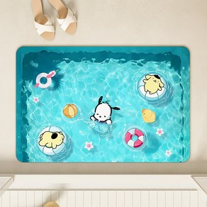 귀여운 짱구는 못말려 화장실 욕실 규조토 발매트 주방 미끄럼방지 흡수 매트 여름 시리즈, 1개, 타입 I