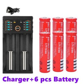 오리지널 18650 배터리 리튬 이온 배터리 3 7V 4200mAh, [06] 6 PCS