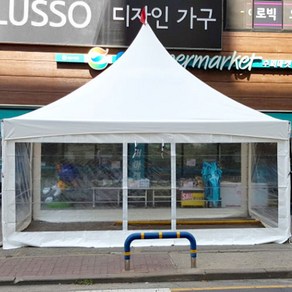 (주)한국캐노피 몽골천막 6m x 5m 몽골텐트 행사천막 고정천막 행사용천막, 6mx5m 몽골천막 백관골조