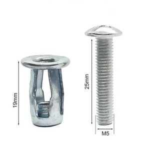 자동차 나사 패스너용 탄소강 꽃잎 리벳 잠금 너트 볼트 확장 클램프 공중 고정 번호판, 1개, 3. M5x25 (Nut 5x19)