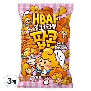 바프 밀크카라멜 팝콘 80g 3개 과자 비스킷 간식