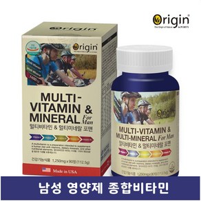 남성 활력 복합 건강 관리 기능 식품 종합 멀티 비타민 미네랄 남자 항산화 영양제 하루 한캡슐 3개월분 + 마음담음 아로마 스프레이 증정 오리진 멀티비타민 포맨, 90정, 1개